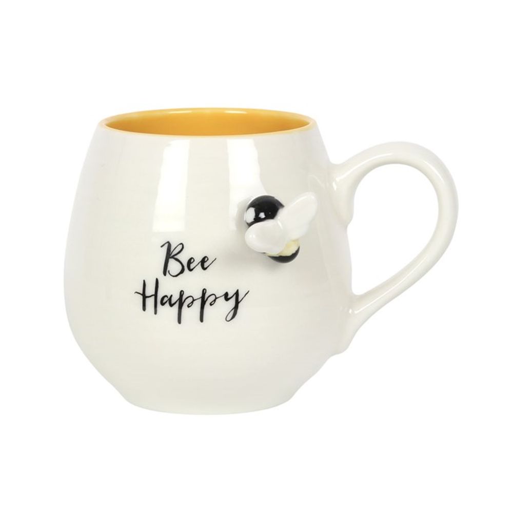 3D Bee Happy Rounded Mug N/A