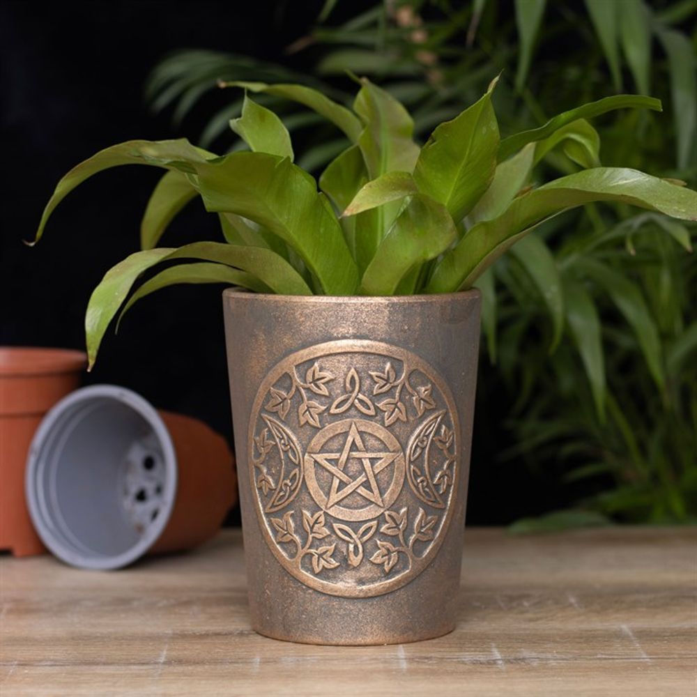 Triple Moon Bronze Terracotta Plant Pot by Lisa Parker N/A