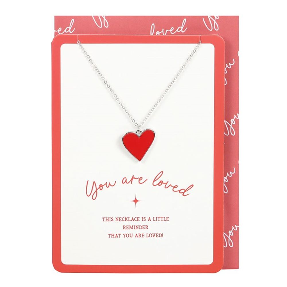 You Are Loved Heart Pendant Necklace Card N/A