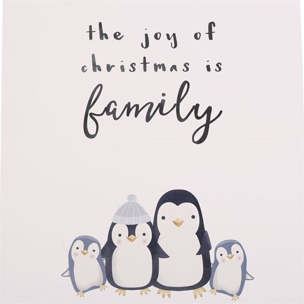 Joy of Christmas Penguin Family Hanging Sign N/A