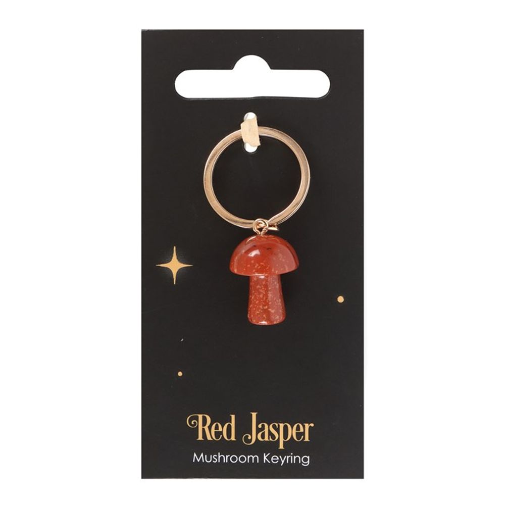 Red Jasper Crystal Mushroom Keyring N/A