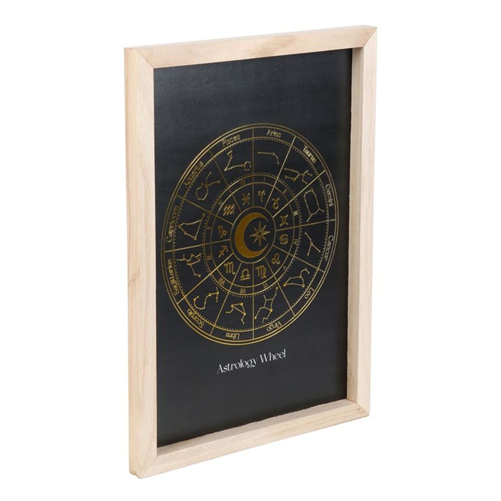 Black Astrology Wheel Framed Wall Art Print N/A