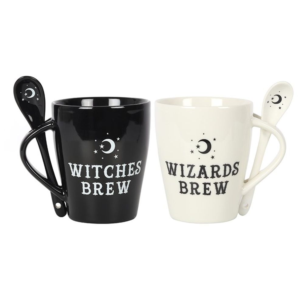 Witch and Wizard Couples Mug and Spoon Set N/A