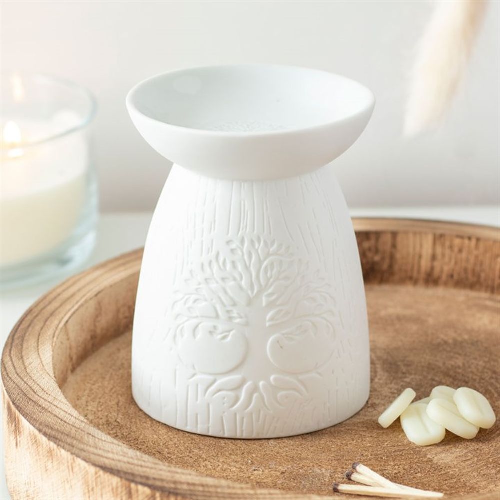 White Ceramic Tree of Life Oil Burner N/A