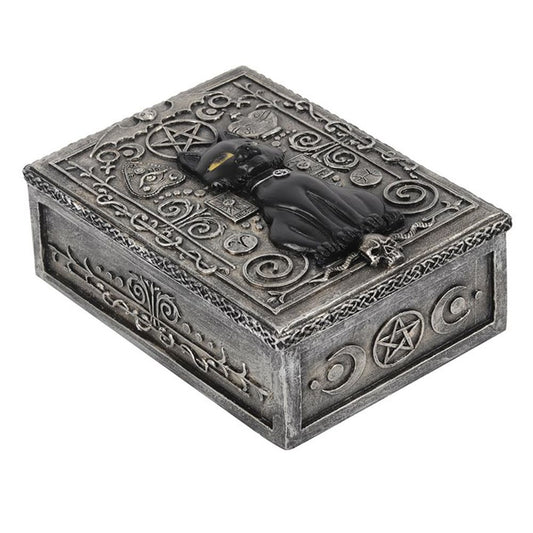 Gothic Black Cat Resin Storage Box N/A