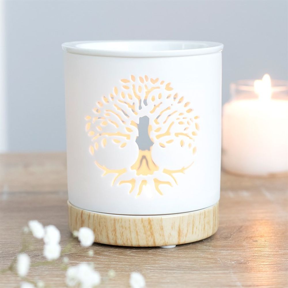 White Tree of Life Cut Out Oil Burner N/A