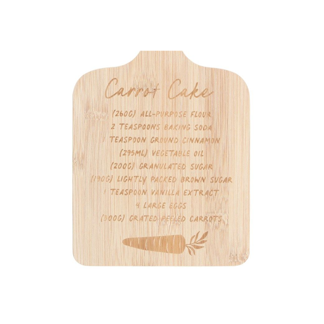 Carrot Cake Recipe Bamboo Serving Board N/A