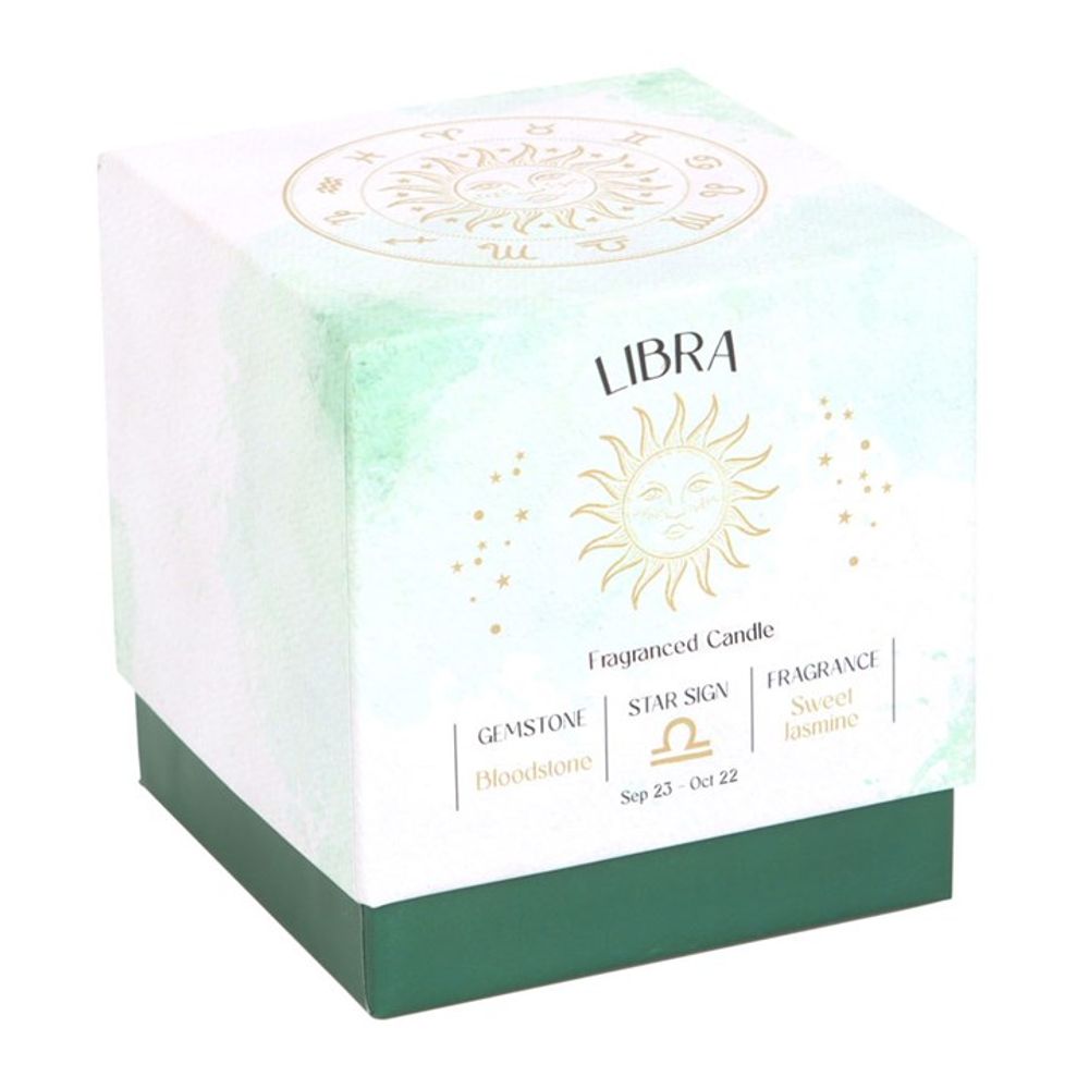 Libra Sweet Jasmine Gemstone Zodiac Candle N/A