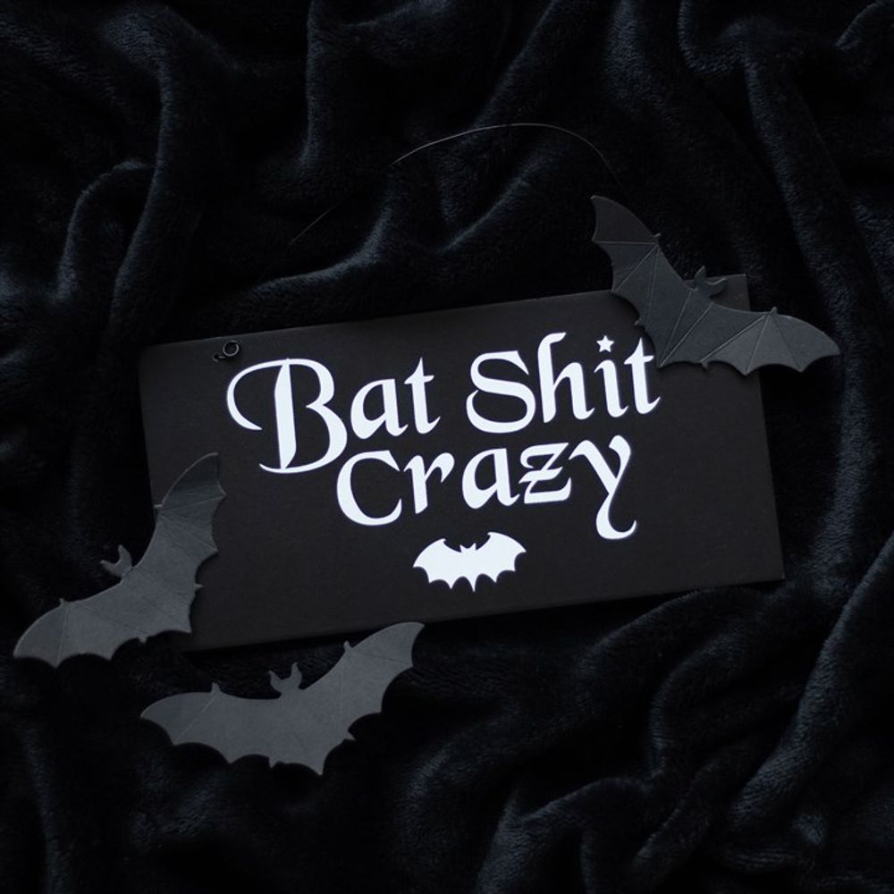 20cm Bat Shit Crazy Hanging Sign N/A