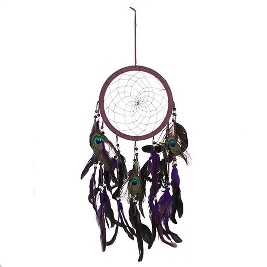 Purple Peacock Feather Dreamcatcher N/A