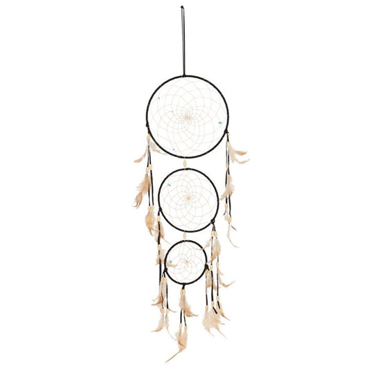 Black Triple Dreamcatcher with Feathers N/A