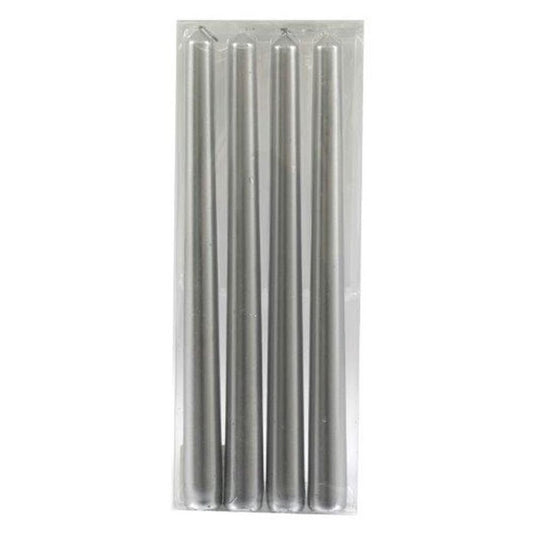 Set of 4 Silver Taper Candles N/A