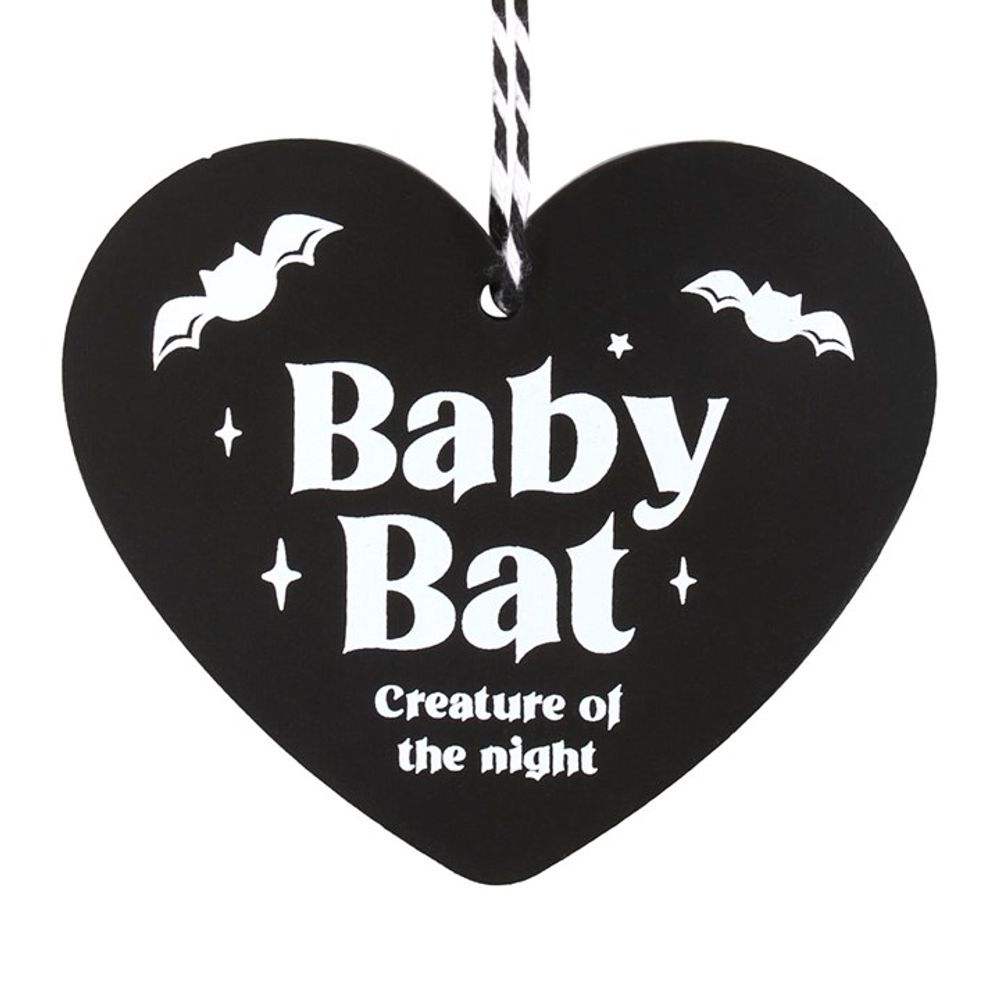 Baby Bat Hanging Heart Sign N/A