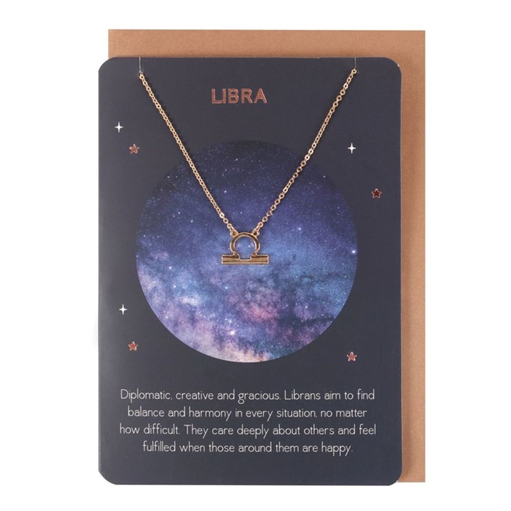 Libra Zodiac Necklace Card N/A