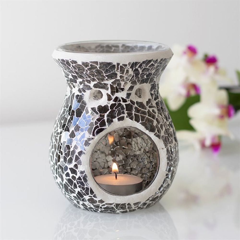 Small Gunmetal Grey Crackle Oil Burner N/A