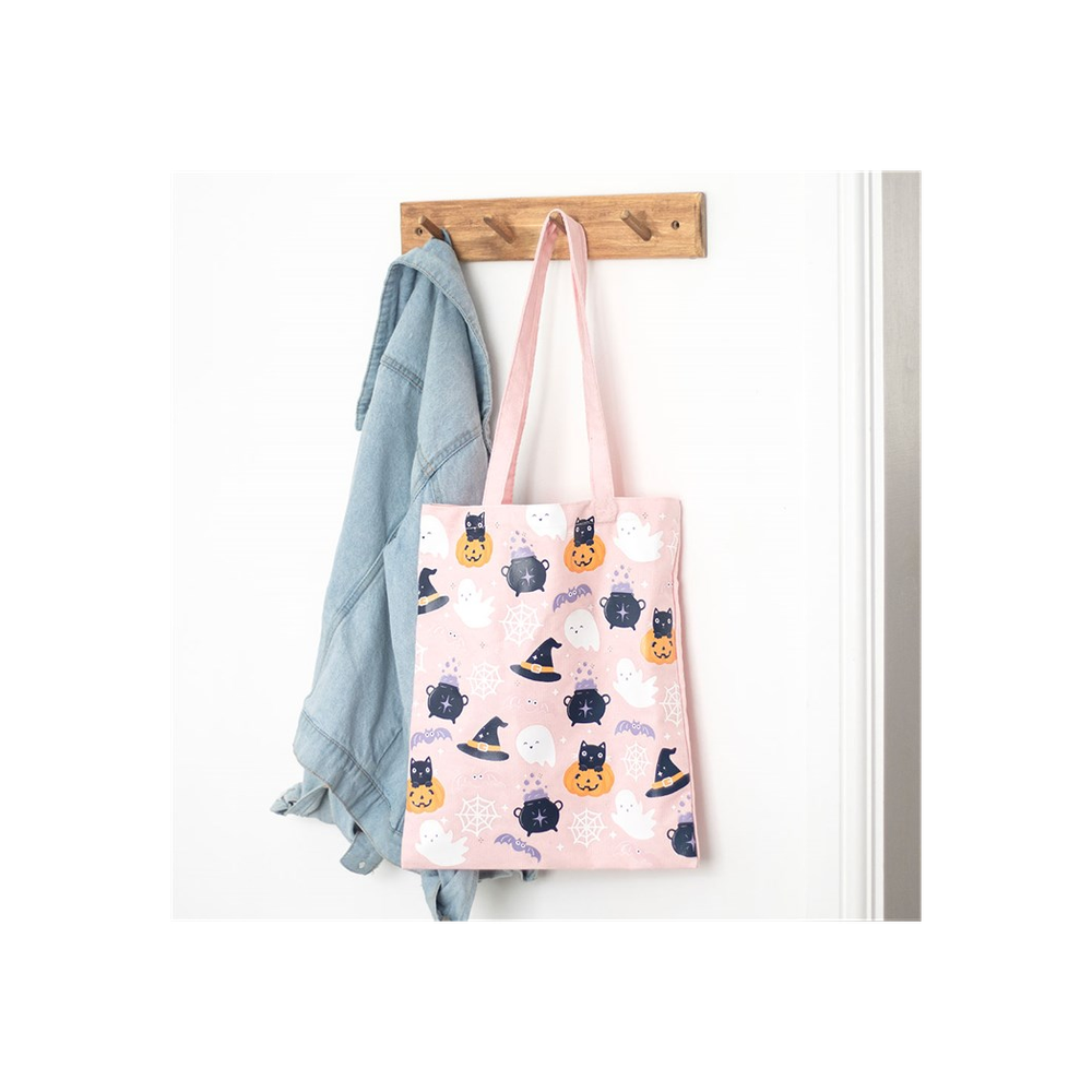 Cute Halloween Print Polycotton Tote Bag N/A