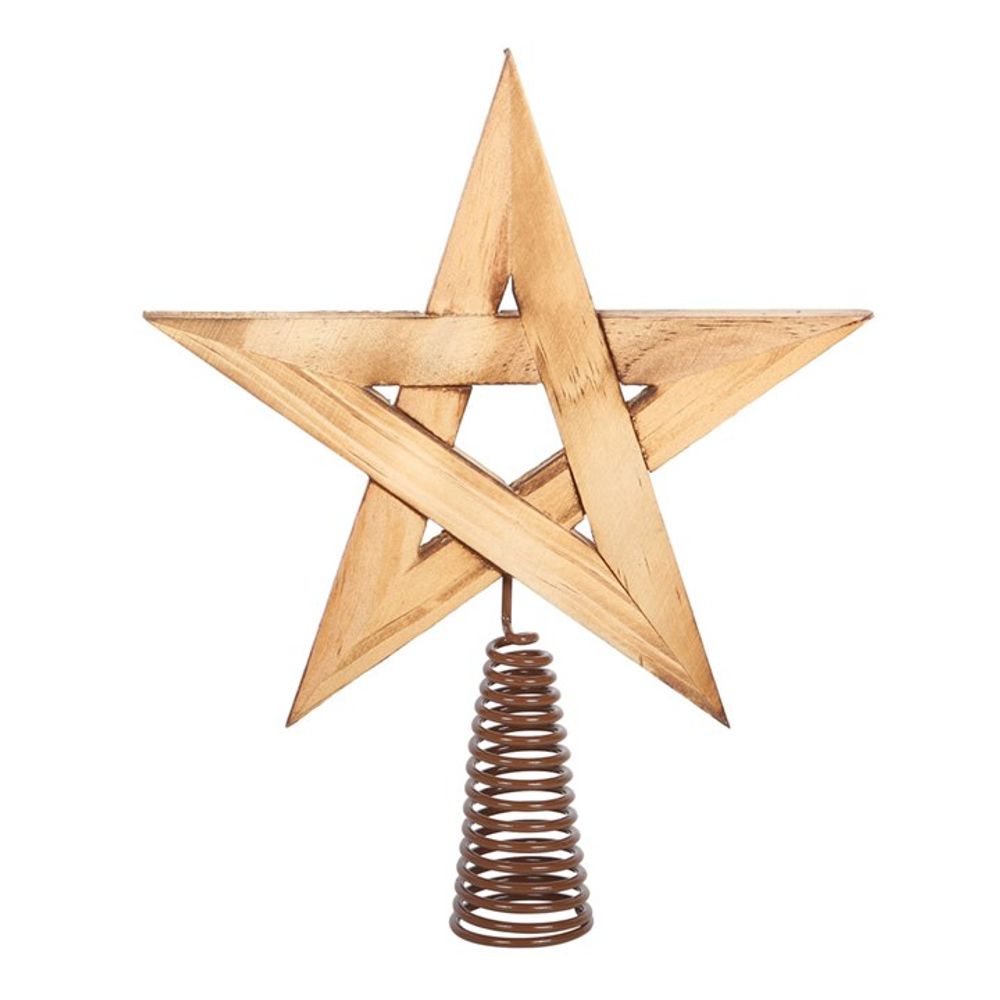 Wooden Pentagram Tree Topper N/A