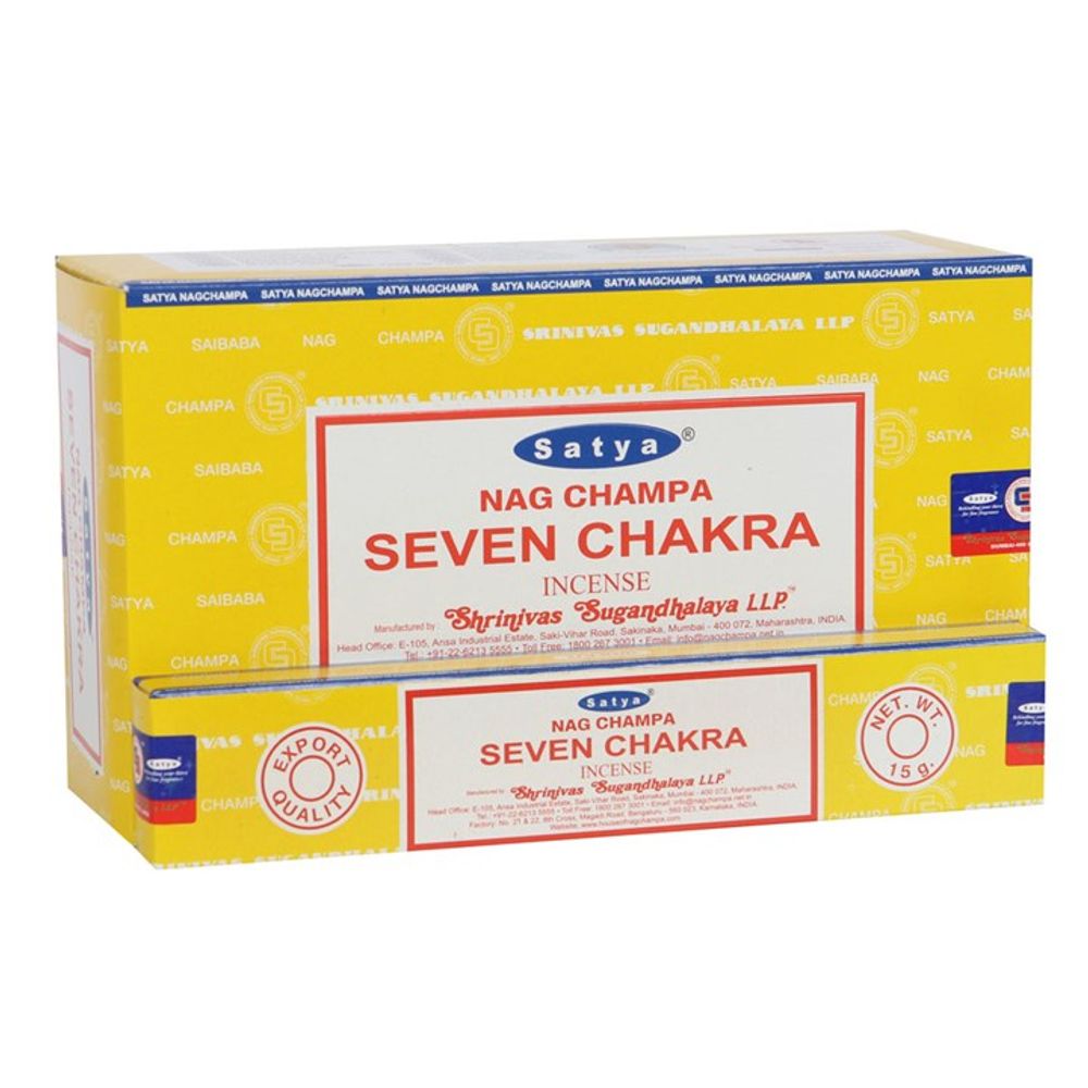 12 Packs of Seven Chakra Incense Sticks by Satya N/A