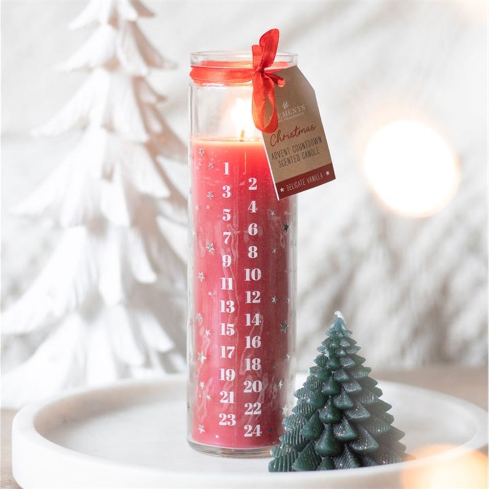 Red Vanilla Advent Tube Candle N/A