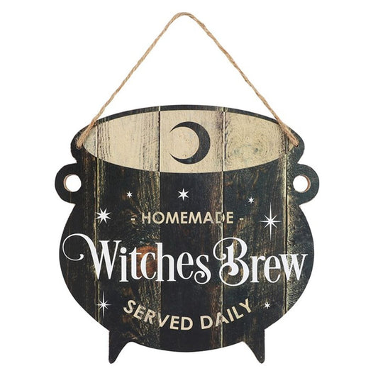 Witches Brew Cauldron MDF Hanging Sign N/A