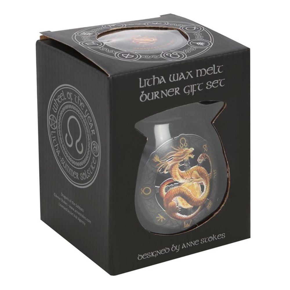 Litha Wax Melt Burner Gift Set by Anne Stokes N/A