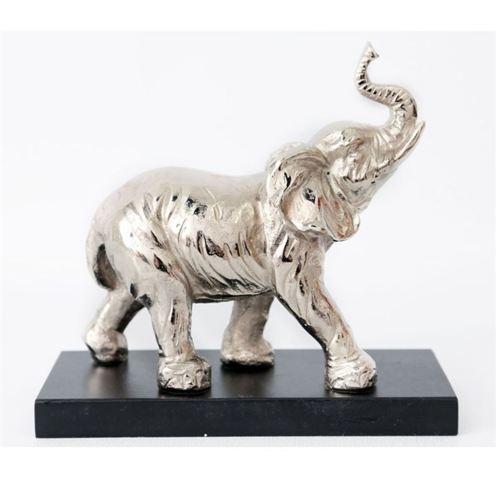 27cm Silver Elephant Ornament on Base N/A