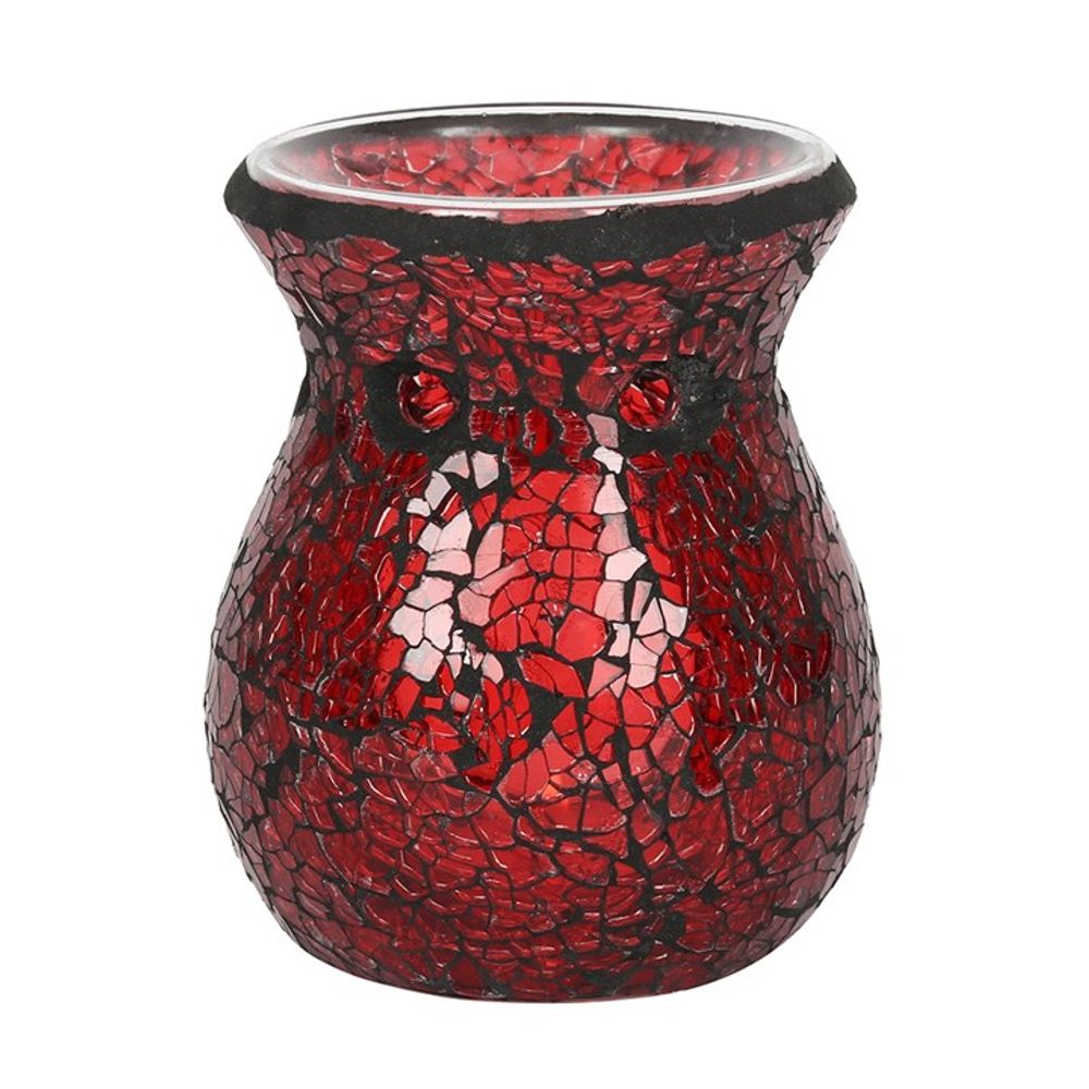 Small Red Crackle Glass Oil Burner N/A