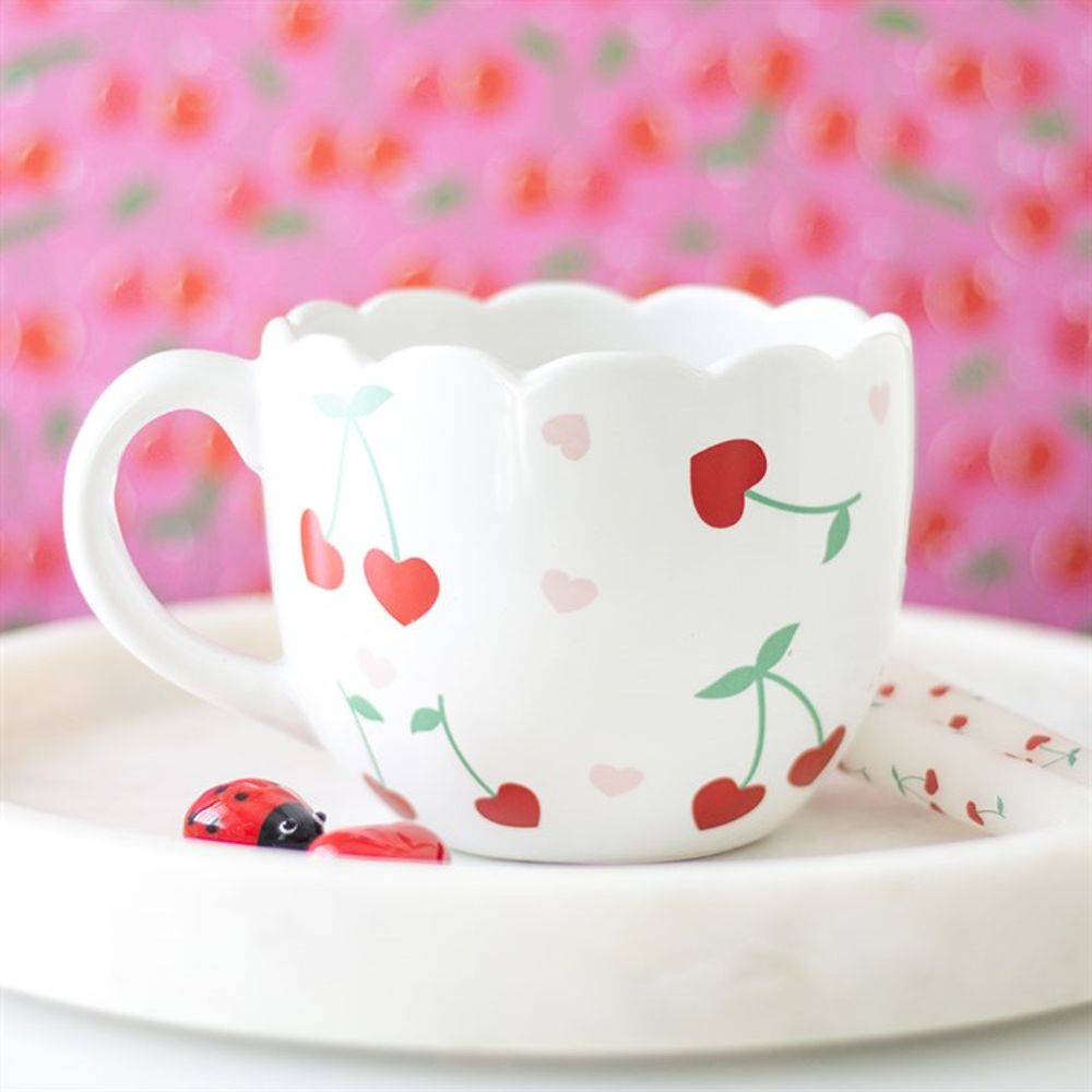 Scalloped Cherry Print Mug N/A