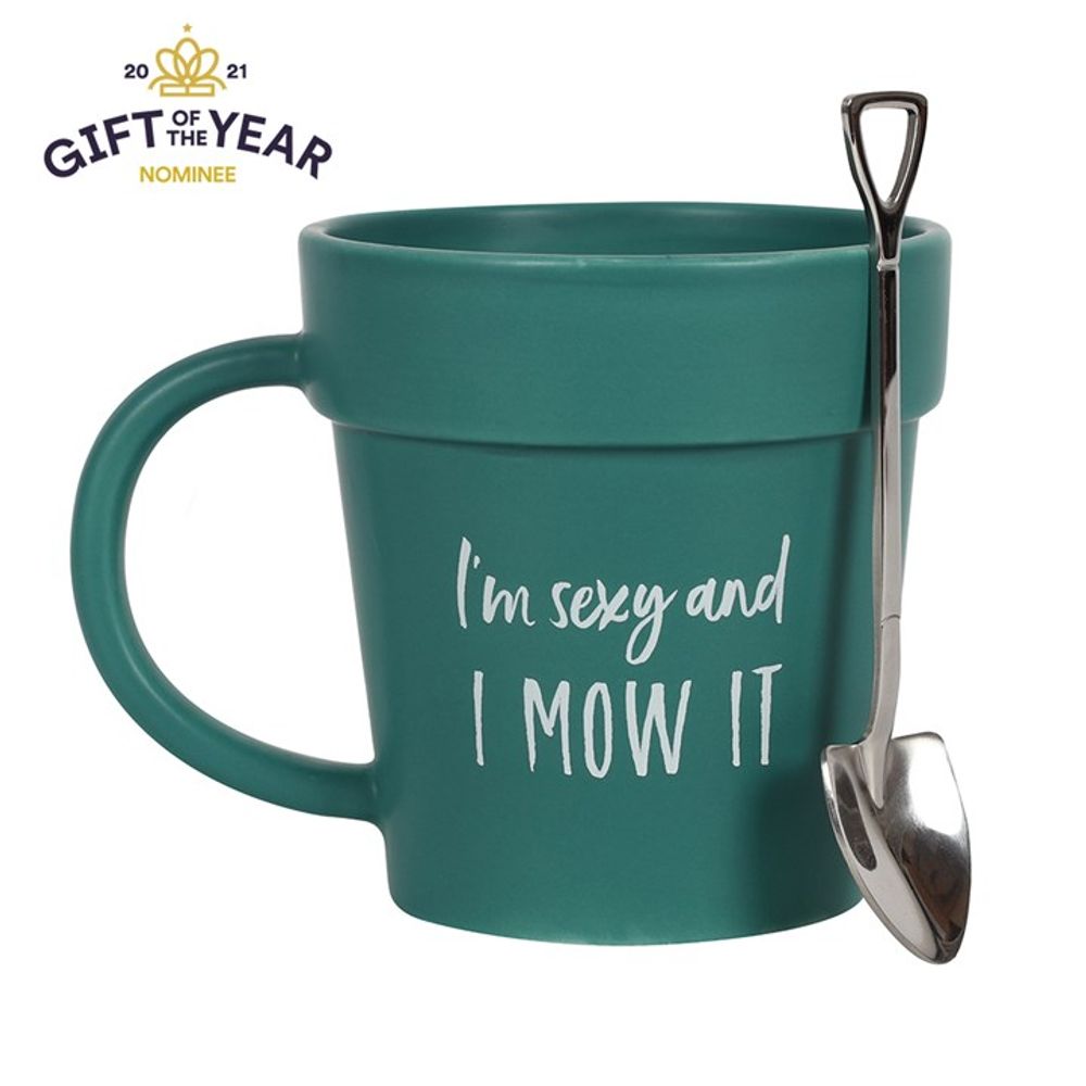 Sexy and I Mow It Pot Mug and Shovel Spoon N/A