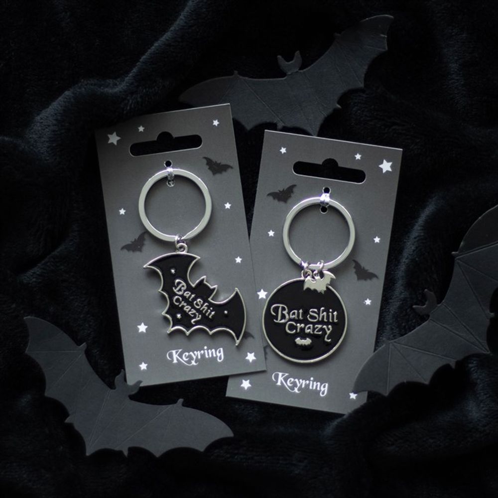 Round Bat Shit Crazy Keyring N/A