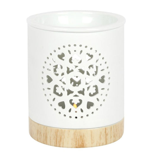 White Mandala Cut Out Oil Burner N/A