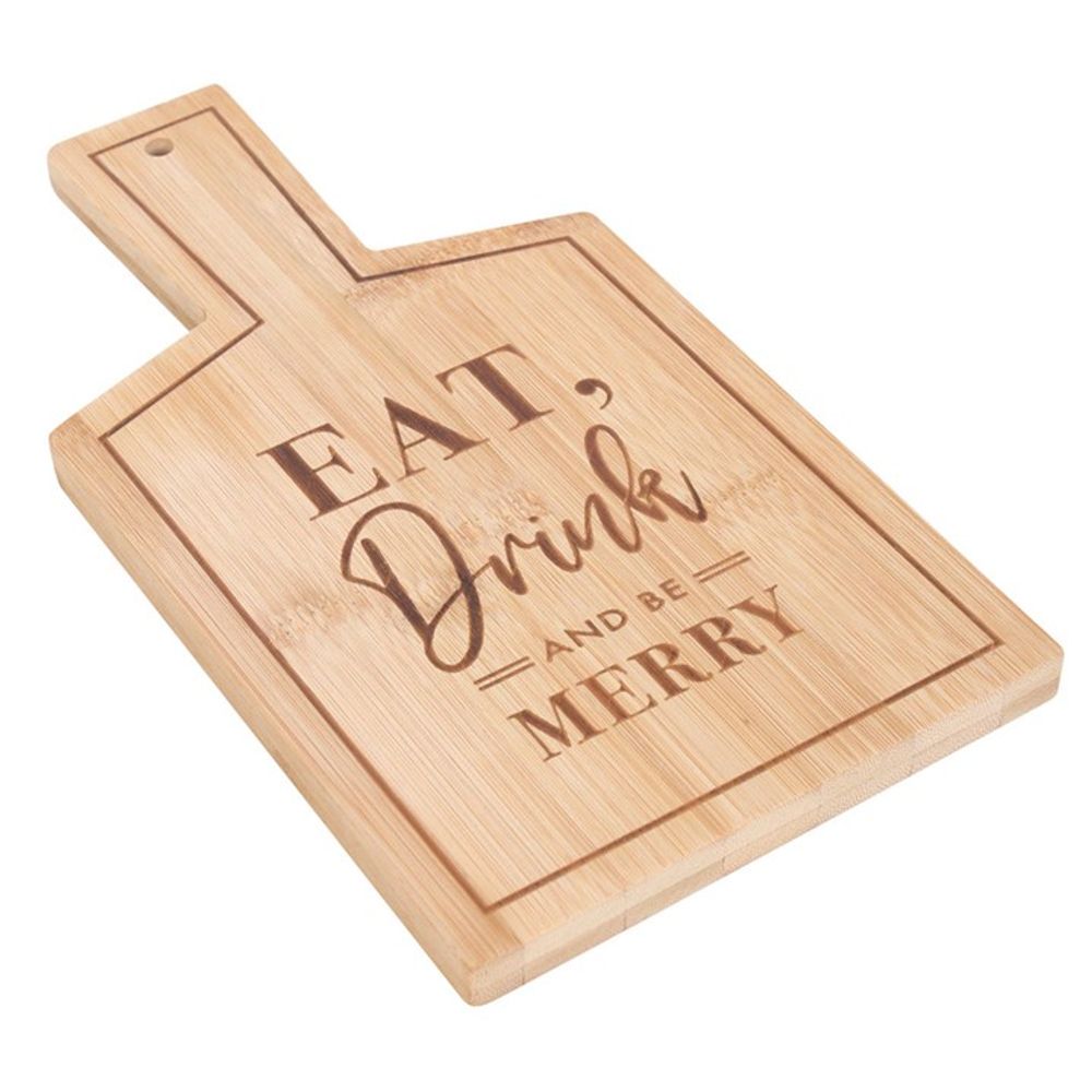 Eat, Drink and Be Merry Bamboo Serving Board N/A