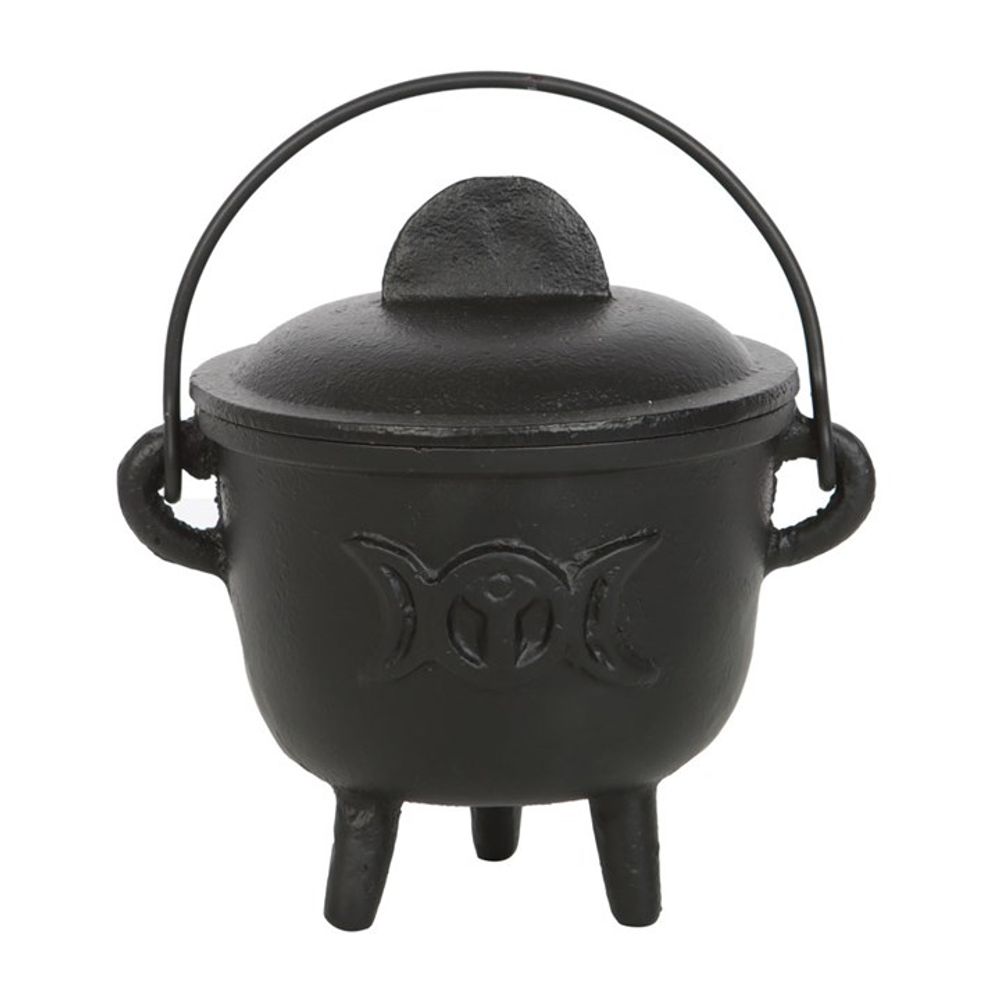 11cm Cast Iron Cauldron with Triple Moon N/A