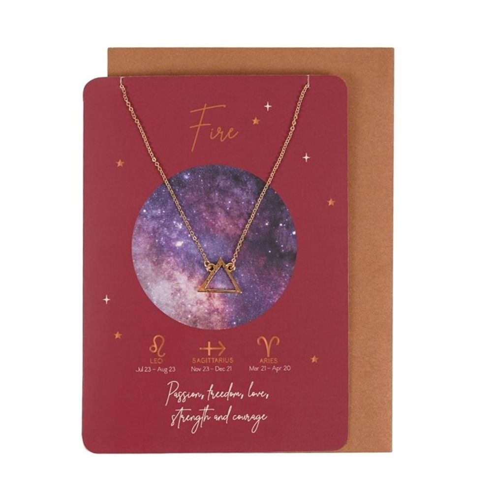 Fire Element Zodiac Necklace Card N/A