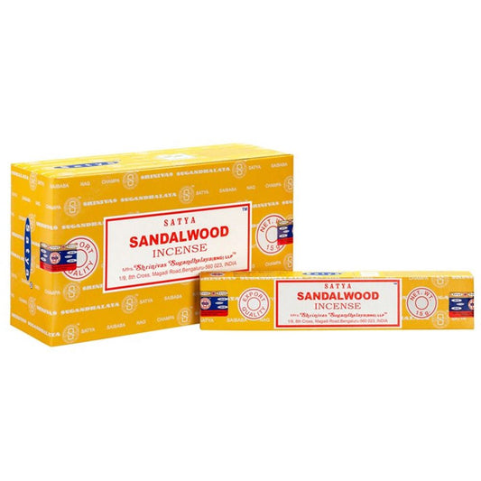 Set of 12 Packets of Sandalwood Incense Sticks by Satya N/A