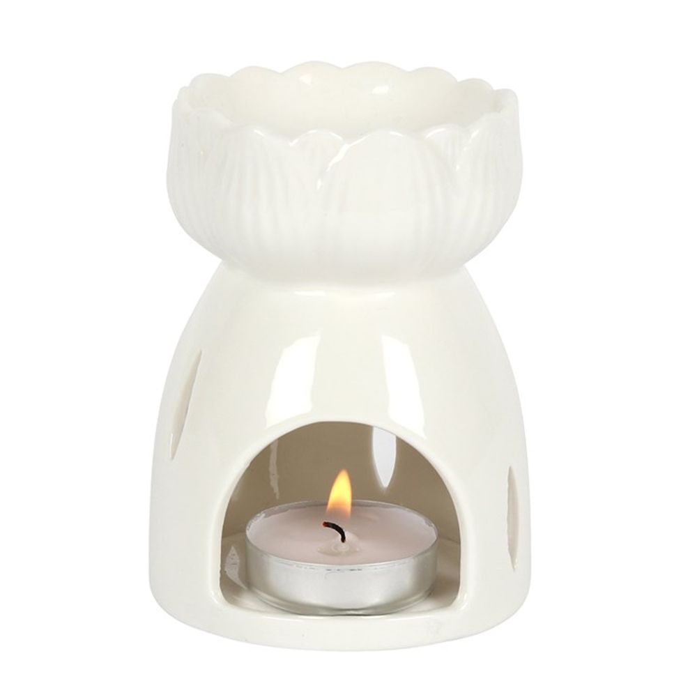 White Gloss Lotus Flower Oil Burner N/A