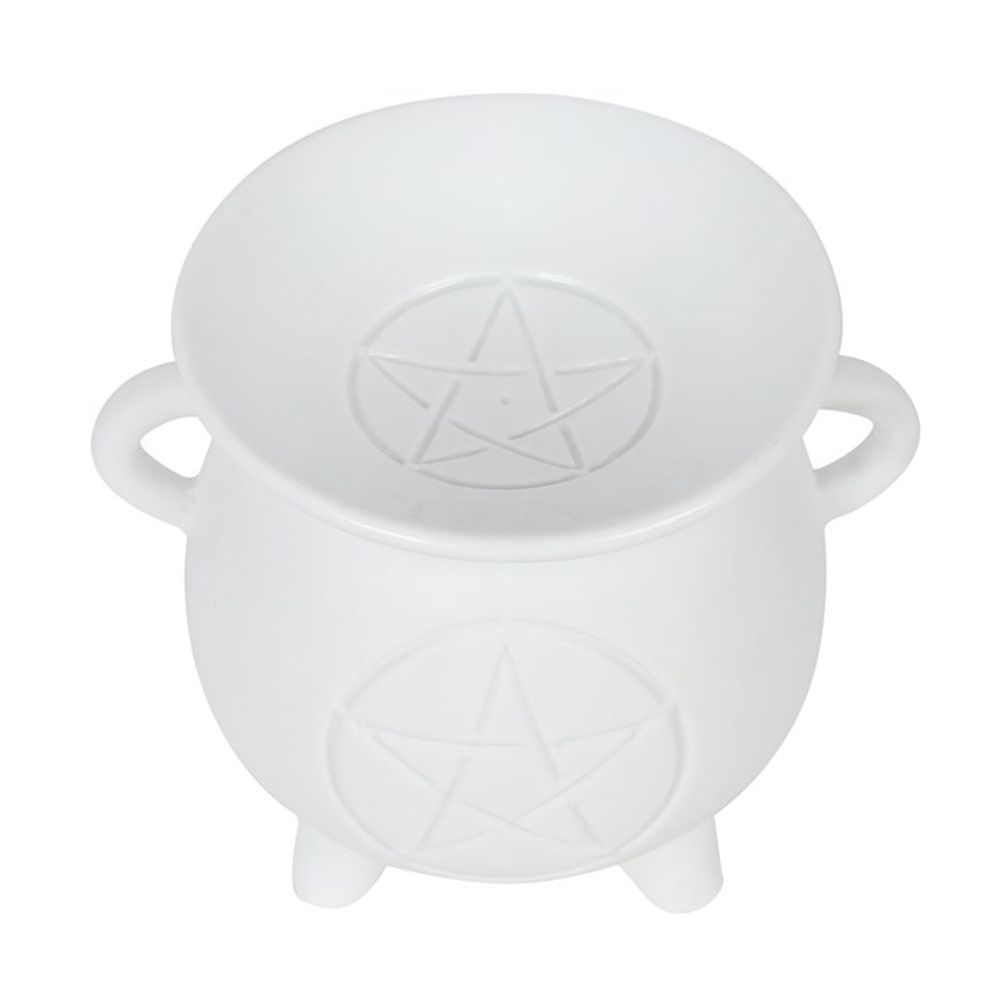 White Pentagram Cauldron Oil Burner N/A