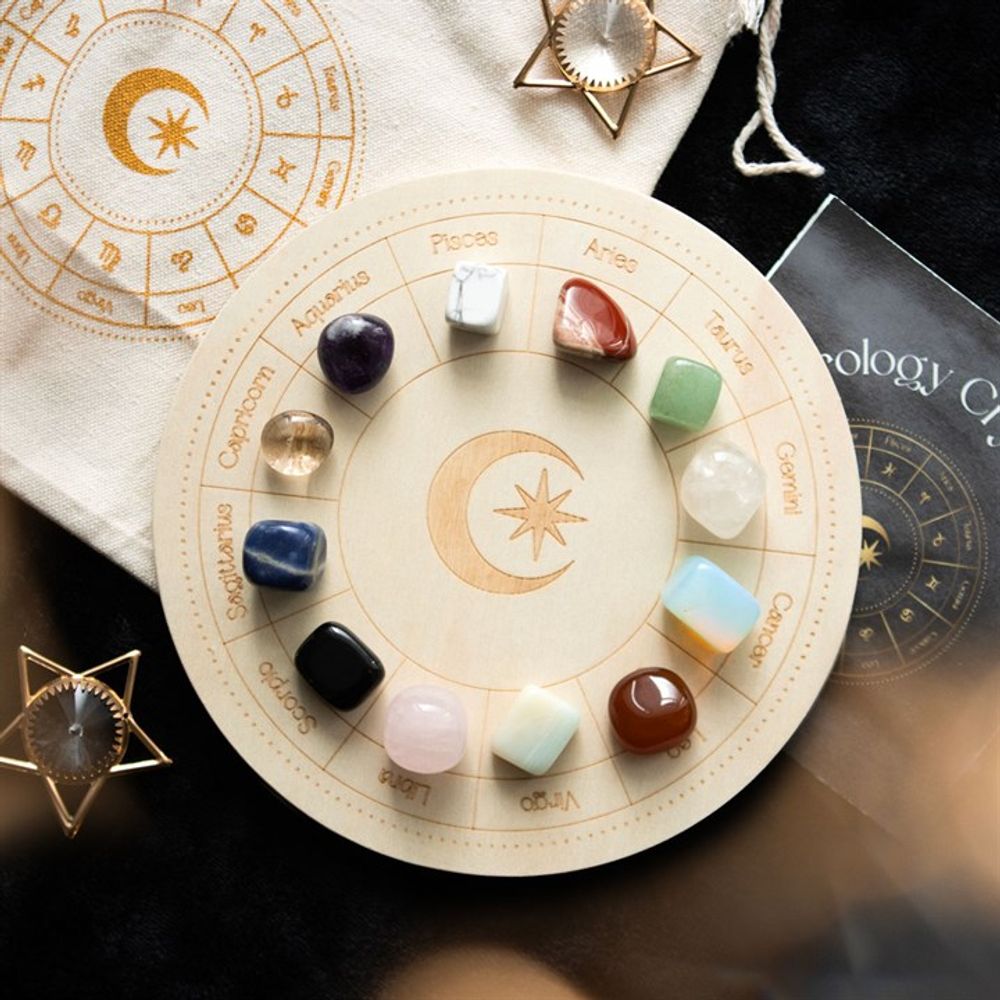 Astrology Wheel Crystal Grid Set N/A