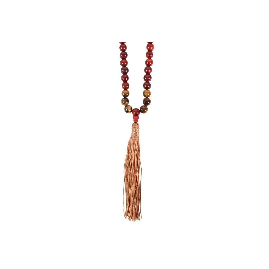 Self Expression Rosewood & Tiger's Eye Mallah Necklace N/A