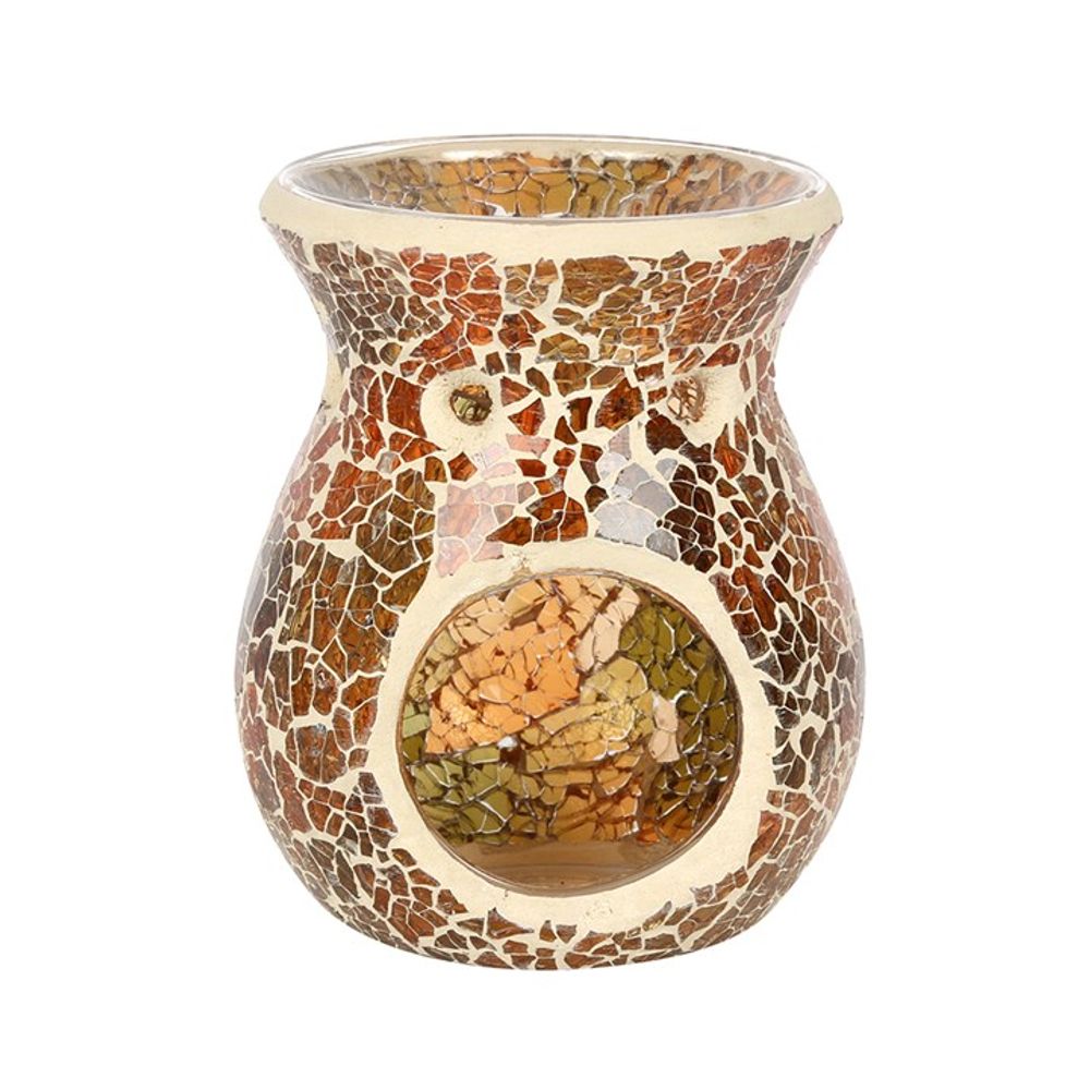 Small Brown Crackle Oil Burner N/A