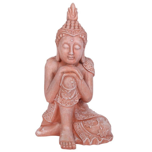 Terracotta Effect 56cm Sitting Garden Buddha N/A