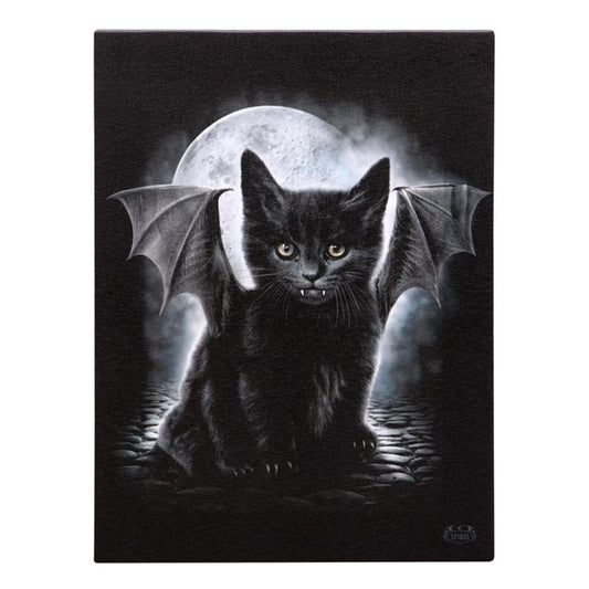 19x25cm Bat Cat Canvas Plaque by Spiral Direct N/A