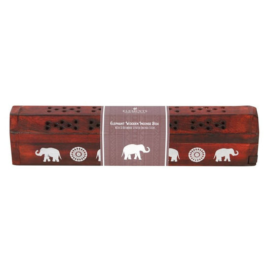 Elephant Wooden Rosewood Incense Box Set N/A