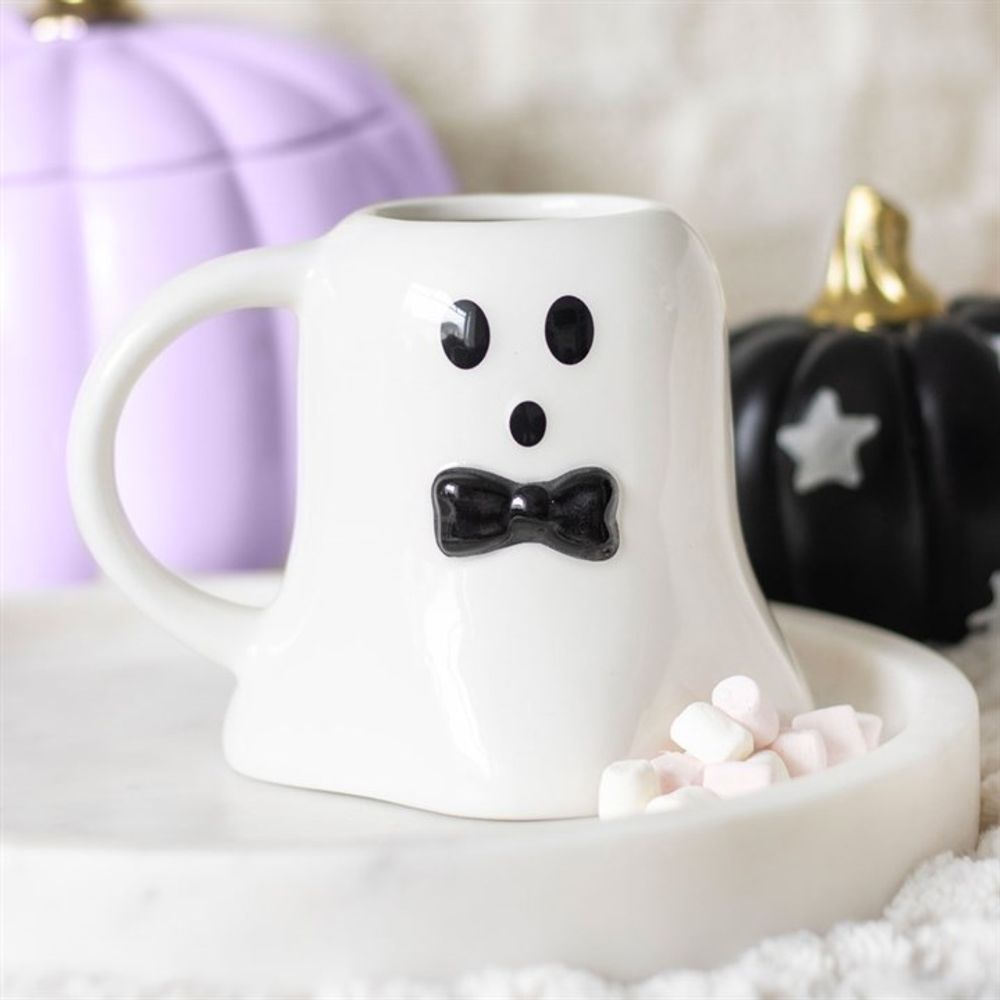 Mr Boo Ghost Shaped Mug with Bow Tie N/A