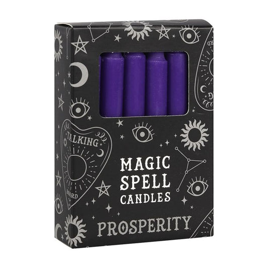 Set of 12 Purple 'Prosperity' Spell Candles N/A