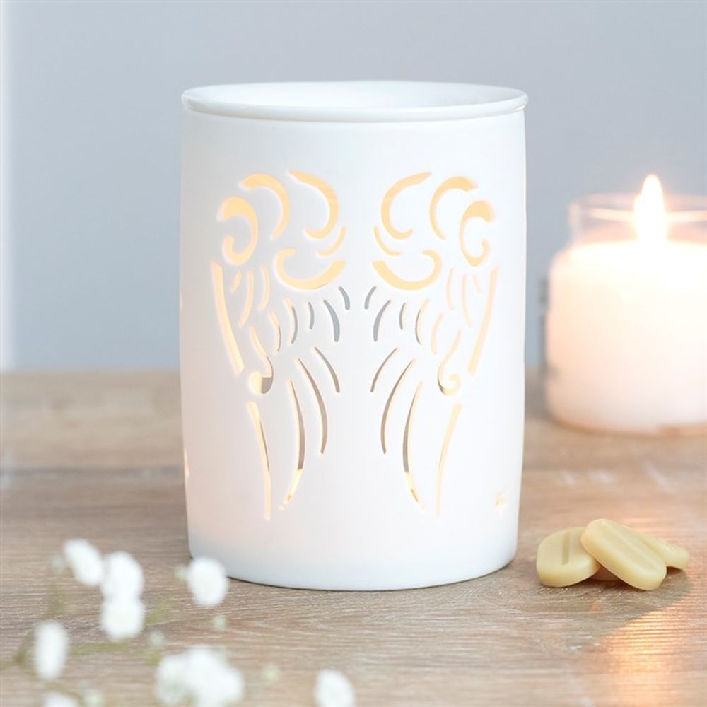 White Angel Wings Cut Out Oil Burner N/A