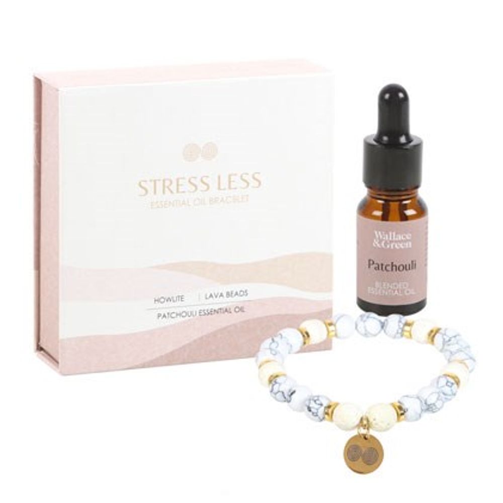 Stress Less Howlite Crystal Essential Oil Bracelet N/A