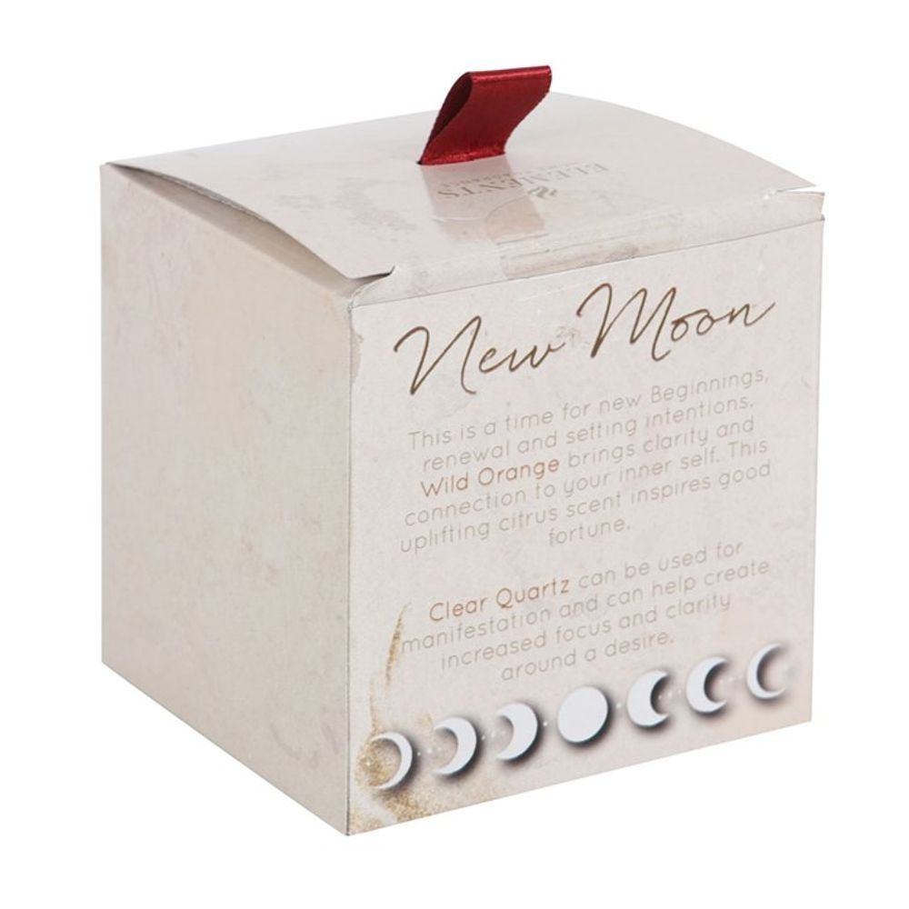 New Moon Wild Orange Manifestation Candle with Clear Quartz N/A