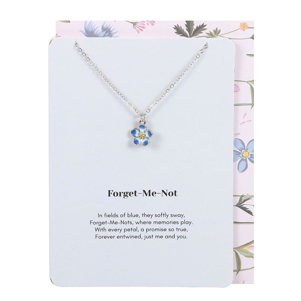 Forget-Me-Not Flower Necklace on Greeting Card N/A