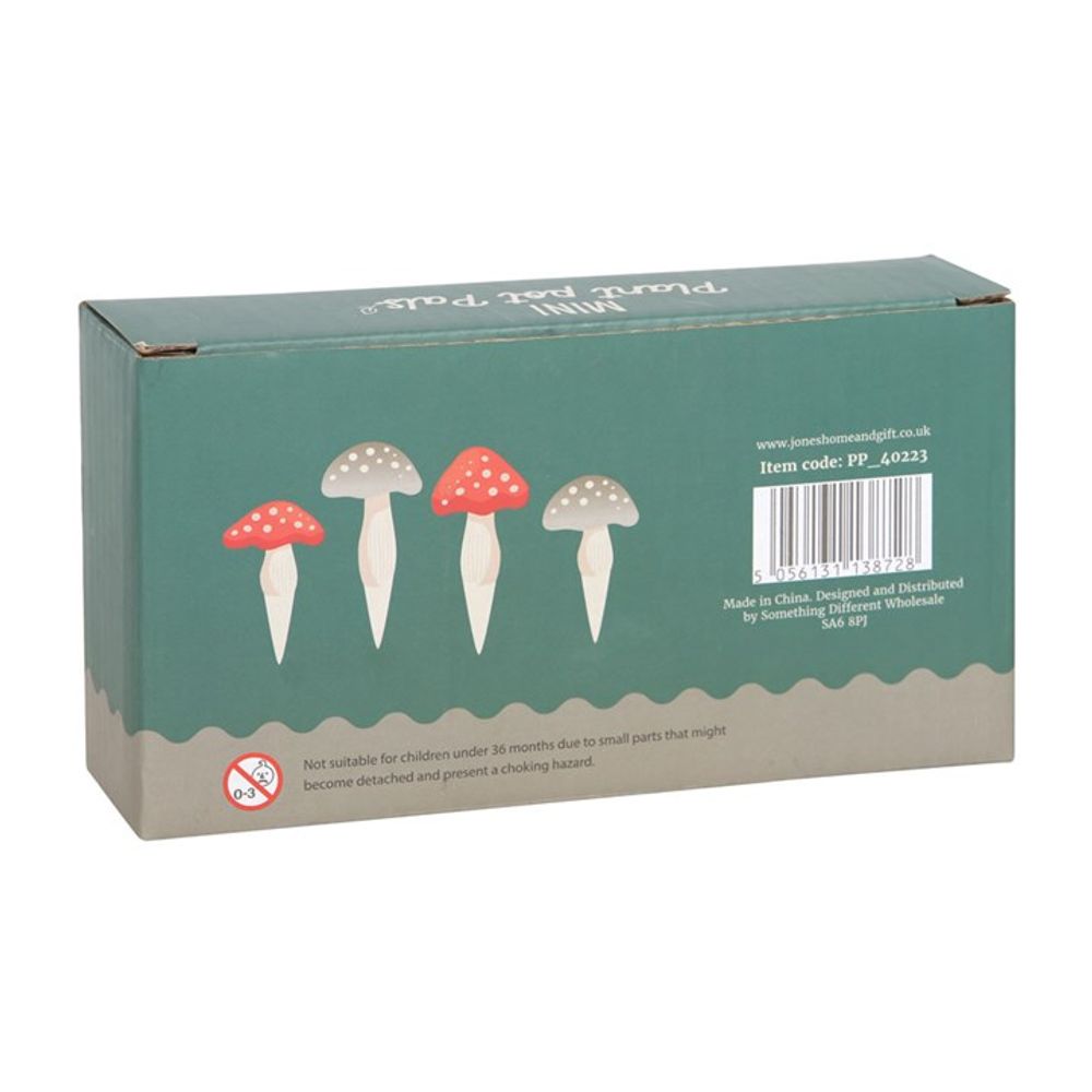 Set of 4 Mini Mushroom Plant Pot Pals N/A